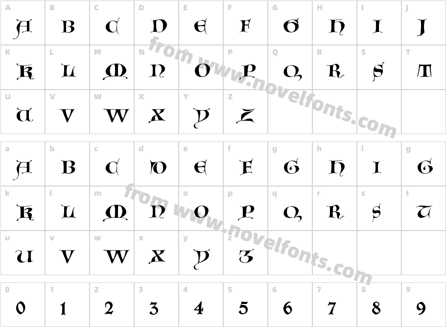 GotischeMajuskelCharacter Map