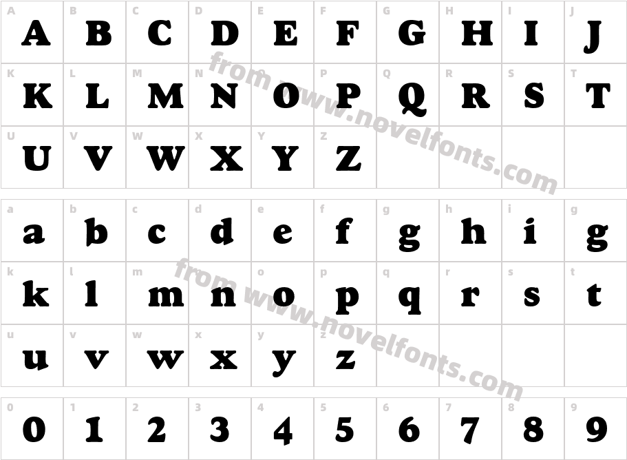 Goudy HeavyfaceBT RegularCharacter Map