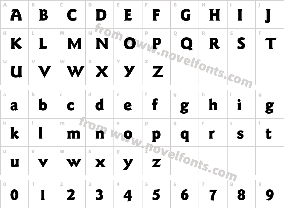 GoudySansLT-BlackCharacter Map