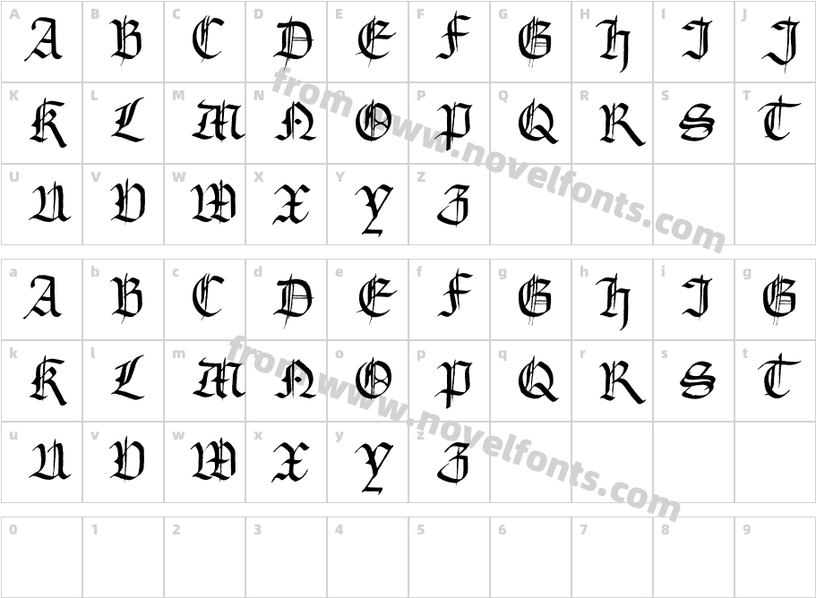 Gourdie GothicCharacter Map