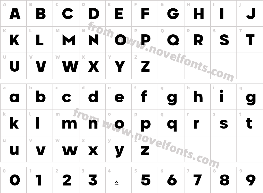 FSP DEMO Neometric Black RegularCharacter Map