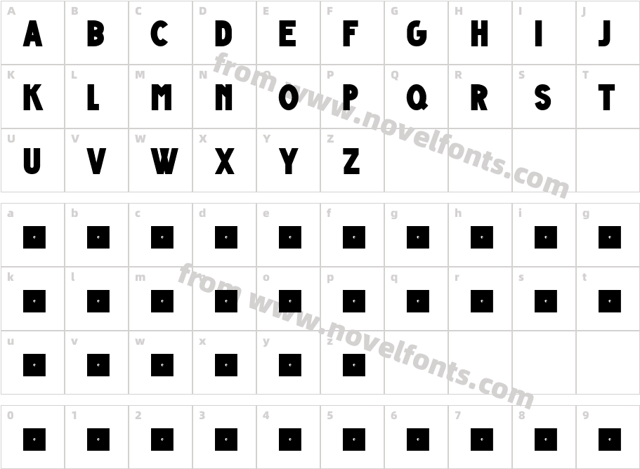 Grande Andretti Bold - limited charsetCharacter Map