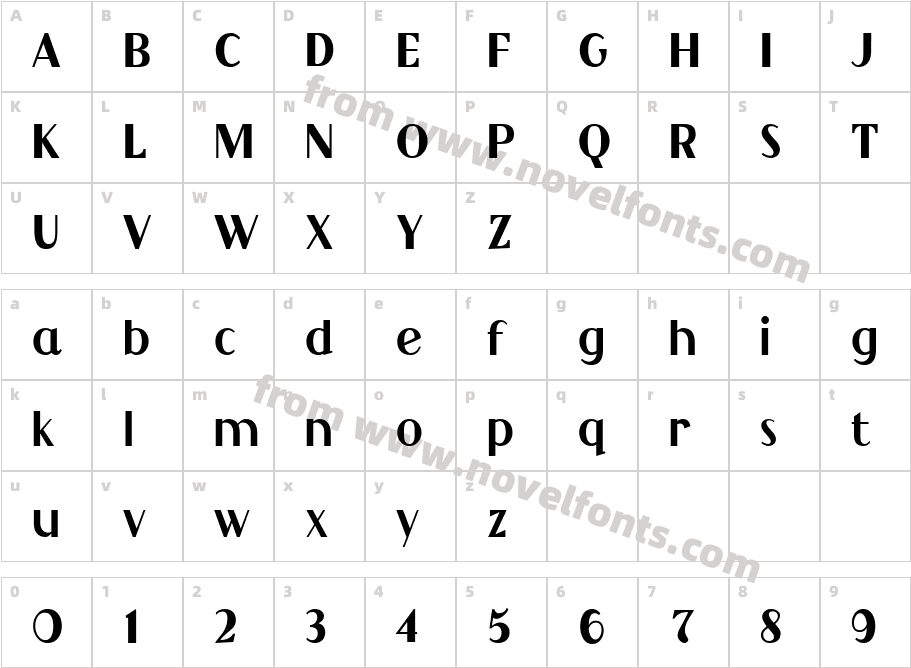 Grandecort MediumCharacter Map