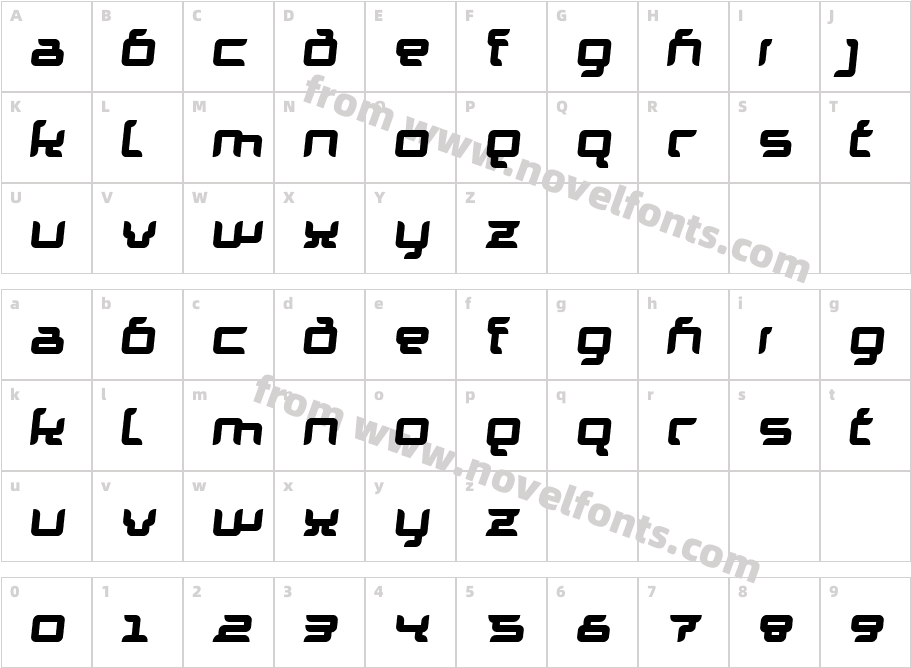 Granolae Heavy ItalicCharacter Map