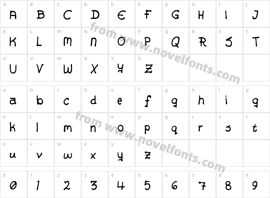 Alex HandwritingCharacter Map