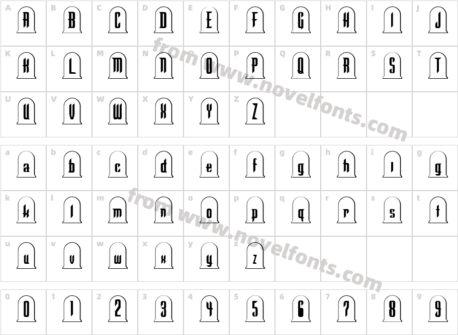 Graveyard RegularCharacter Map