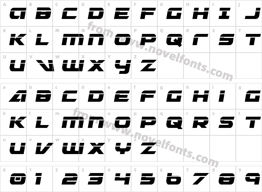 Graymalkin Laser CondensedCharacter Map