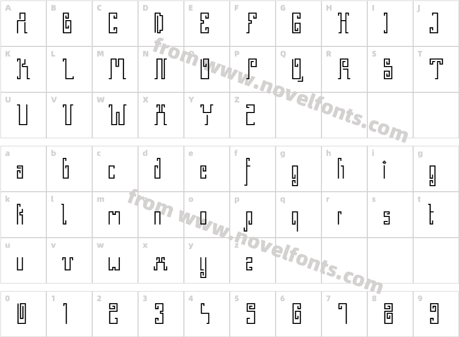 Greek StoneCharacter Map