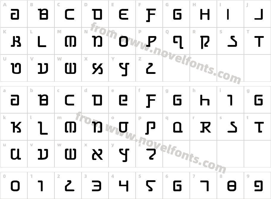 Grimlord Bold ExpandedCharacter Map