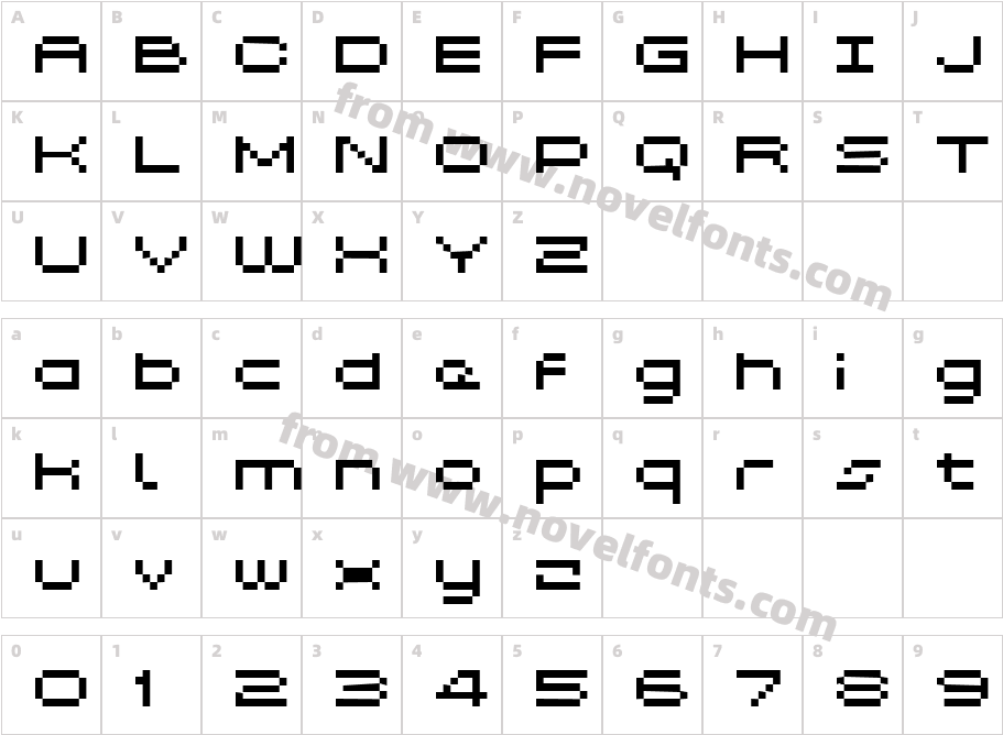 Grixel Kyrou 5 Wide XtndCharacter Map