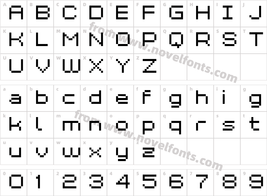 Grixel Kyrou 7 Wide XtndCharacter Map