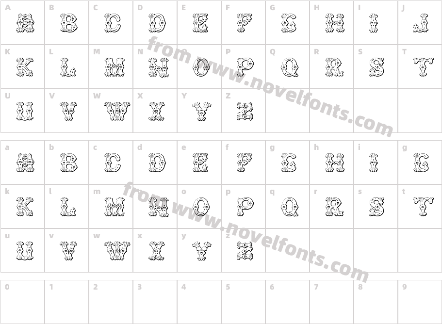 Grolier BeveledCharacter Map