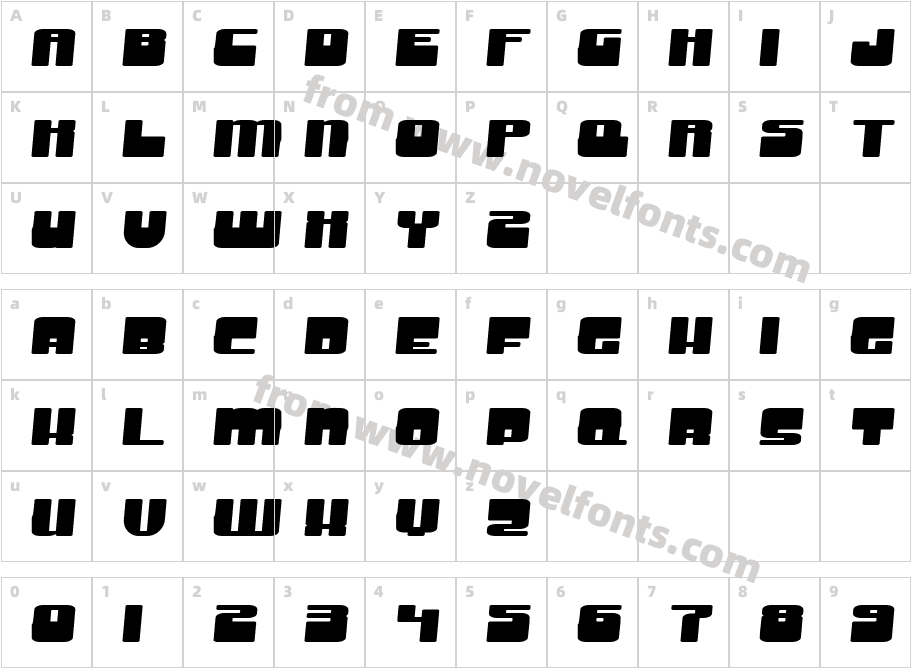 Groove Machine Expanded BoldCharacter Map