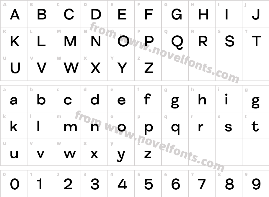 FS Meridian Trial MediumCharacter Map