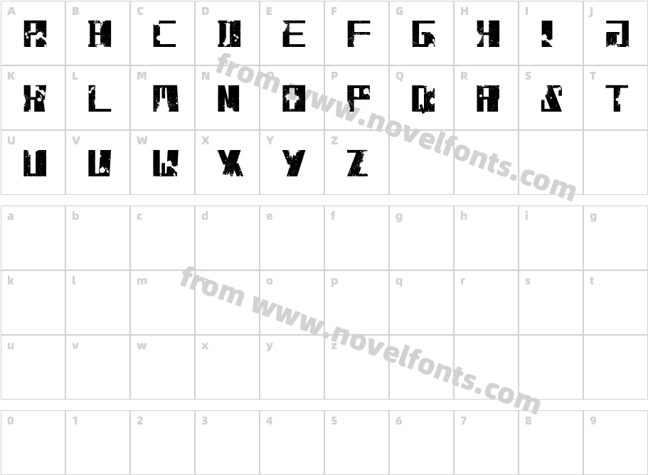 Gross BrushCharacter Map