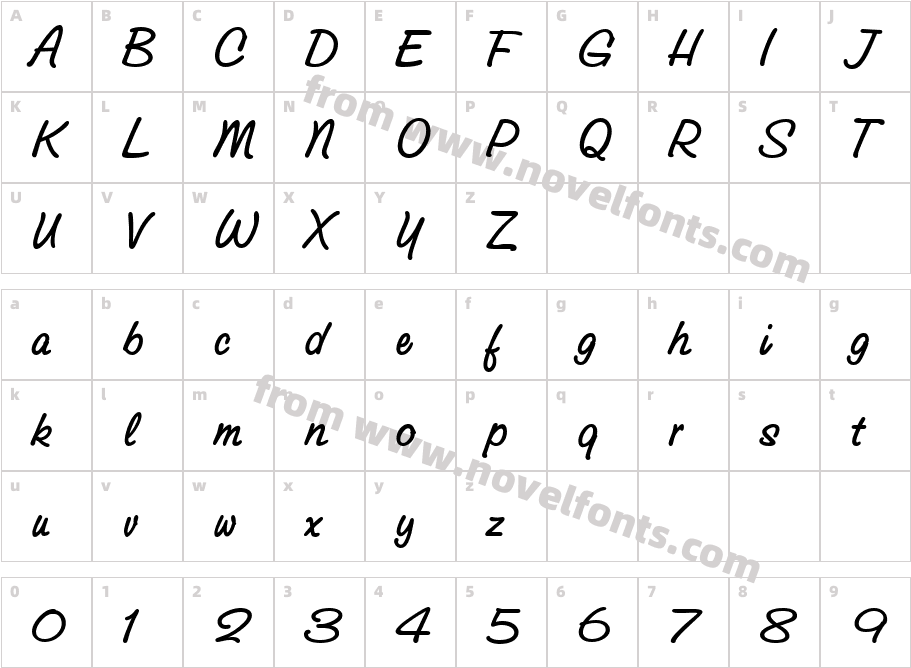 GroveScriptMediumCharacter Map