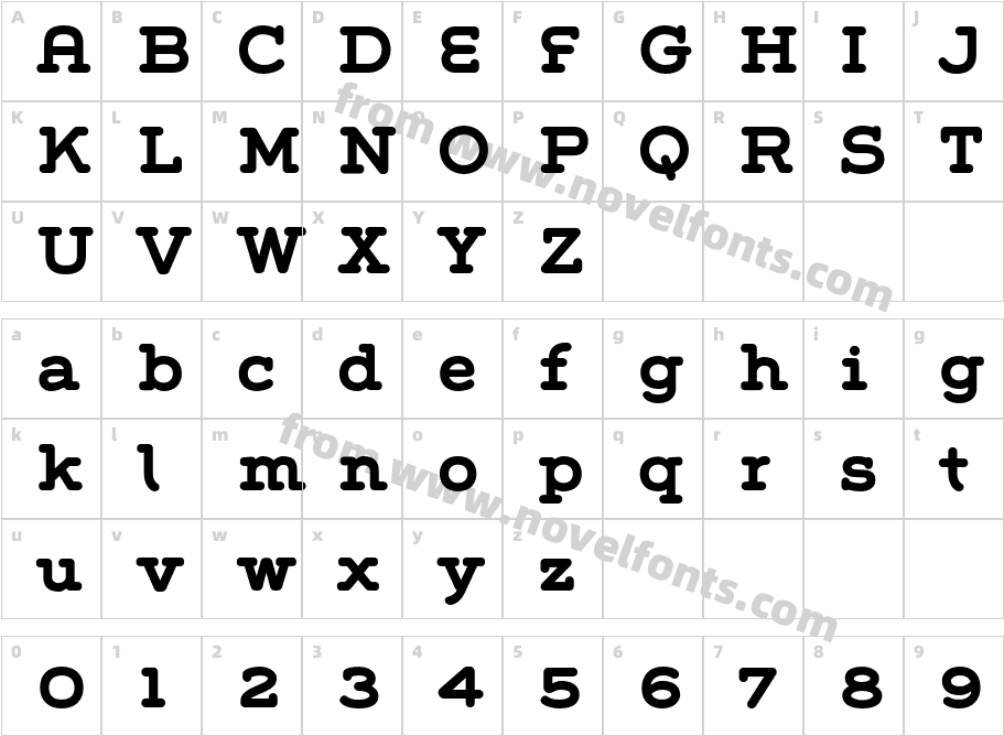 GroverSlab-BoldCharacter Map