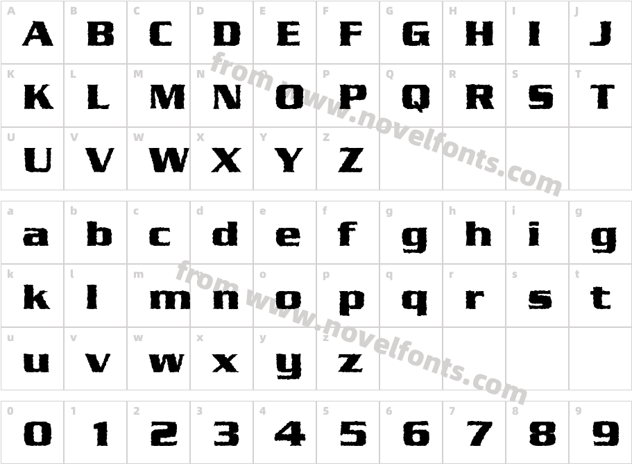 Grunge Snakes BoldCharacter Map