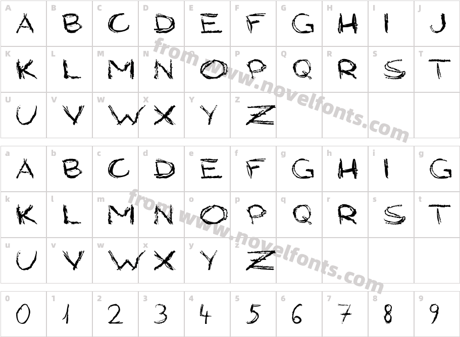 Grungy StyleRegularCharacter Map