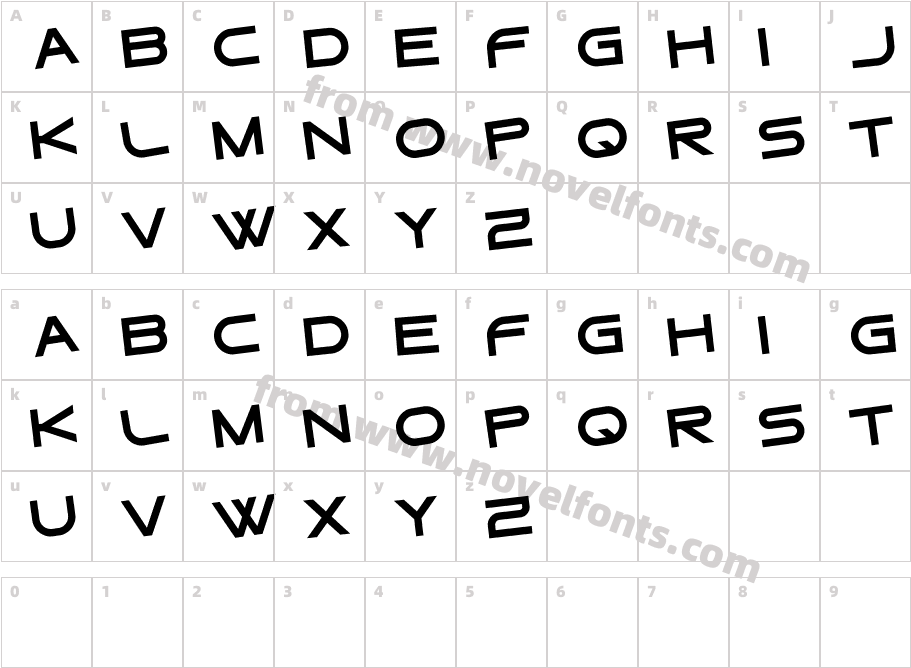 Gtek RegularCharacter Map