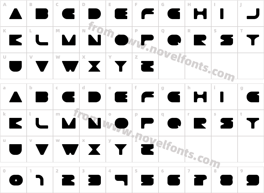 Gtek minimalCharacter Map