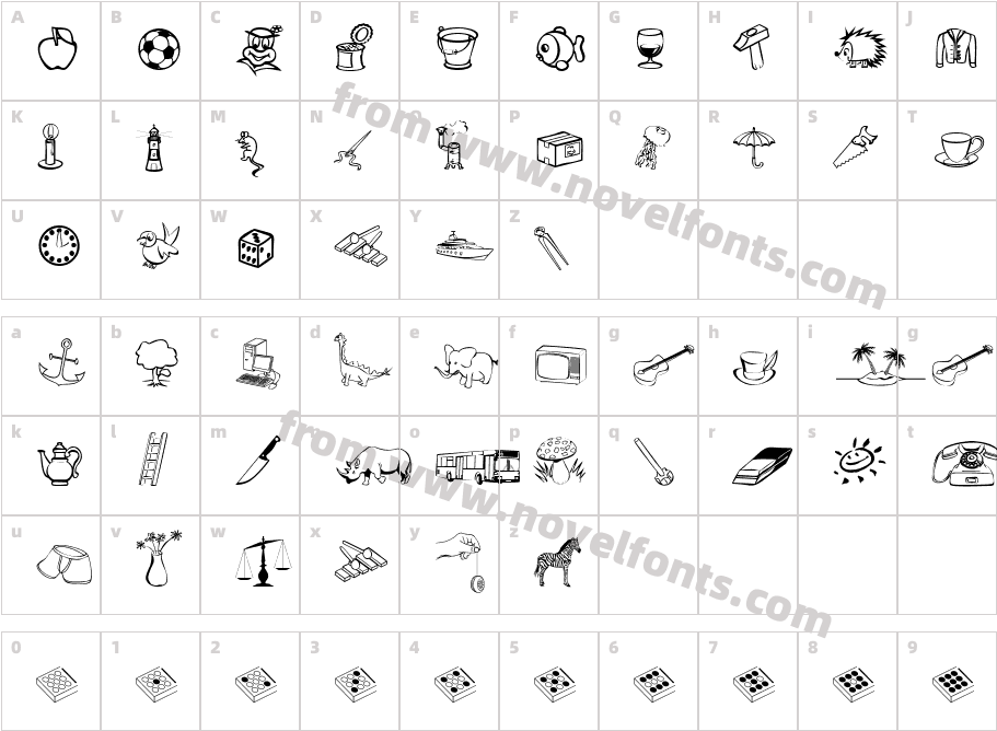 AlfabilderCharacter Map