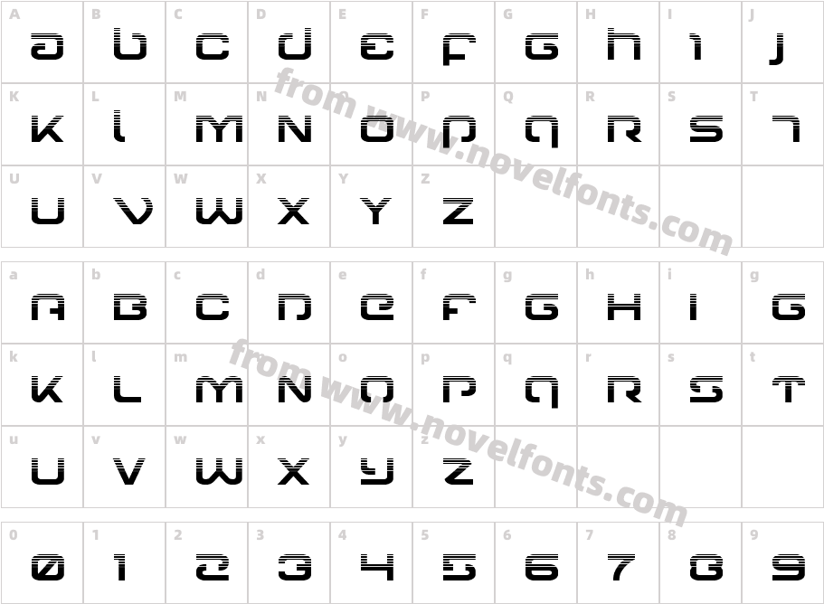 Gunrunner HalftoneCharacter Map