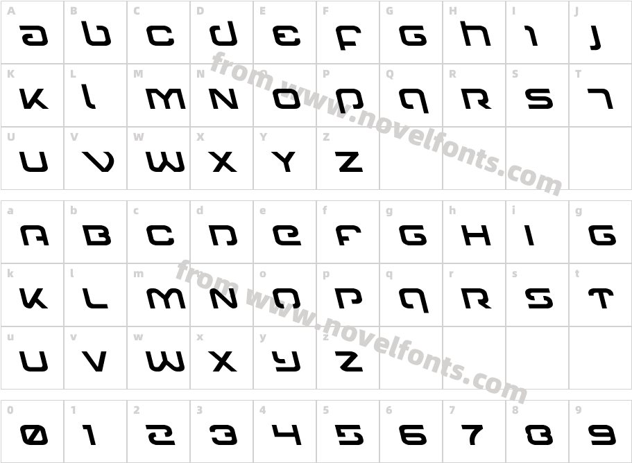 Gunrunner LeftalicCharacter Map