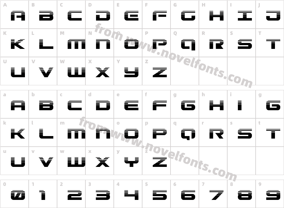 Gunship HalftoneCharacter Map