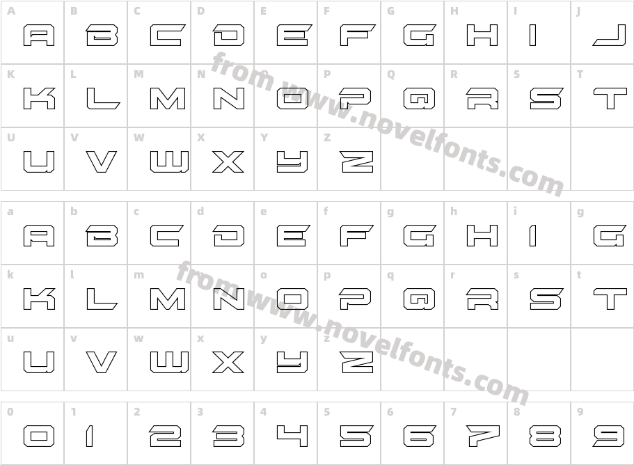 Gypsy Killer Outline RegularCharacter Map