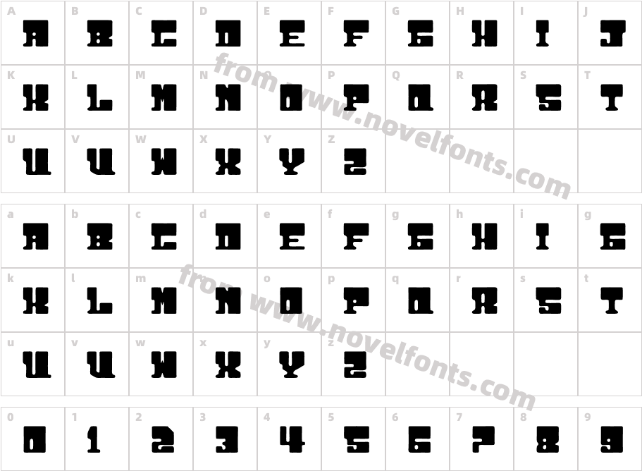 HAJIMERegularCharacter Map