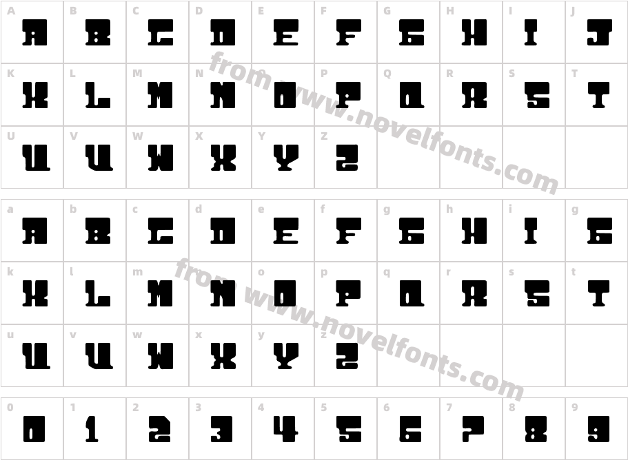 HAJIMERegularCharacter Map