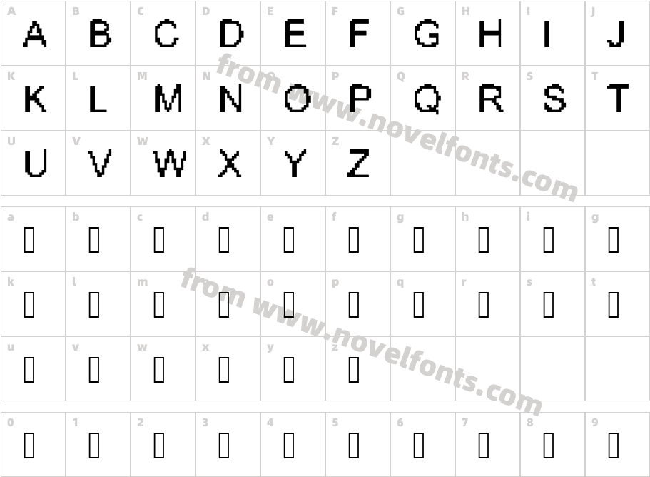 HARDORECAPSONLYCharacter Map