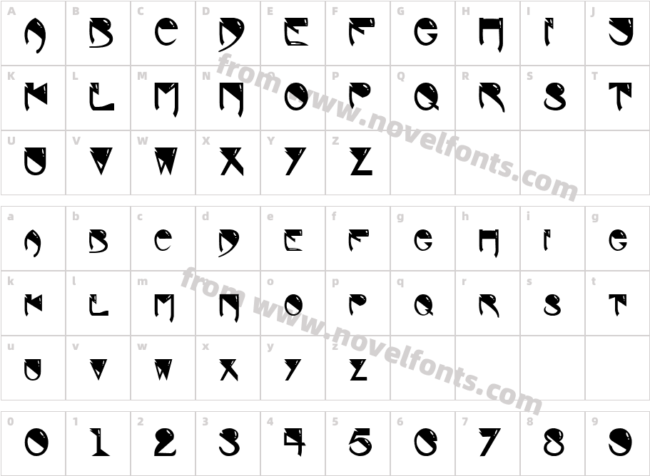 Alien BoldCharacter Map