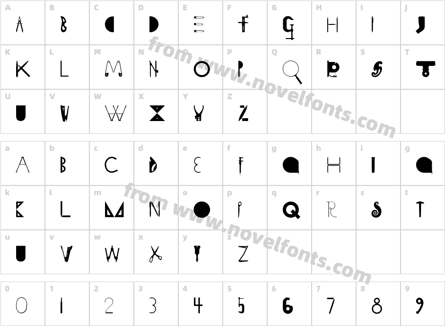 HITAGISTATIONERYCharacter Map