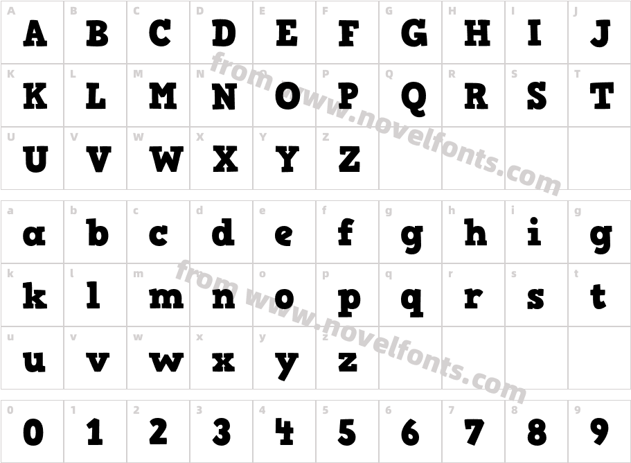 HVDComicSerifProCharacter Map