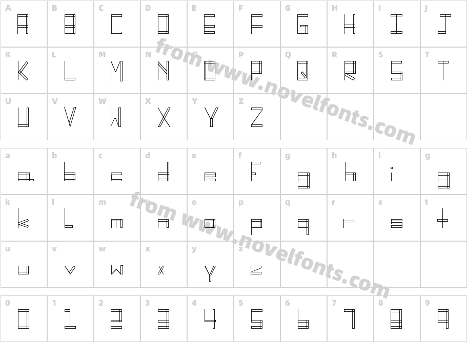 HYBRID  FontCharacter Map