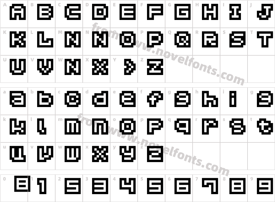 Hachicro (Undertale Battle Font) RegularCharacter Map