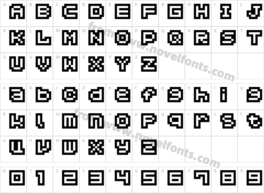 Hachicro (Undertale Battle FontCharacter Map