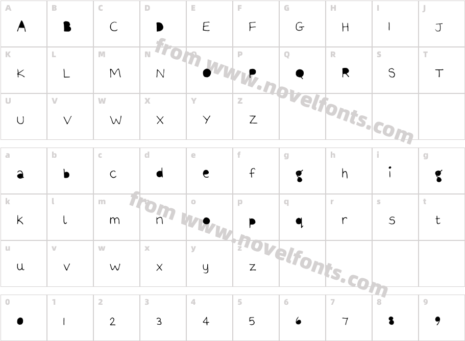 Half Glass MediumCharacter Map