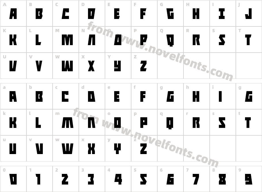 Halfshell Hero CondensedCharacter Map