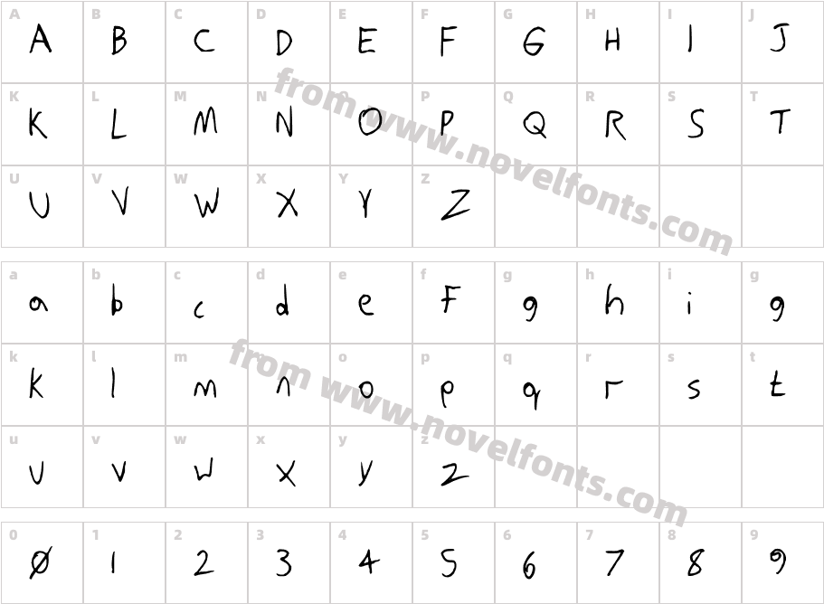 HalleyScriptThinNBPCharacter Map