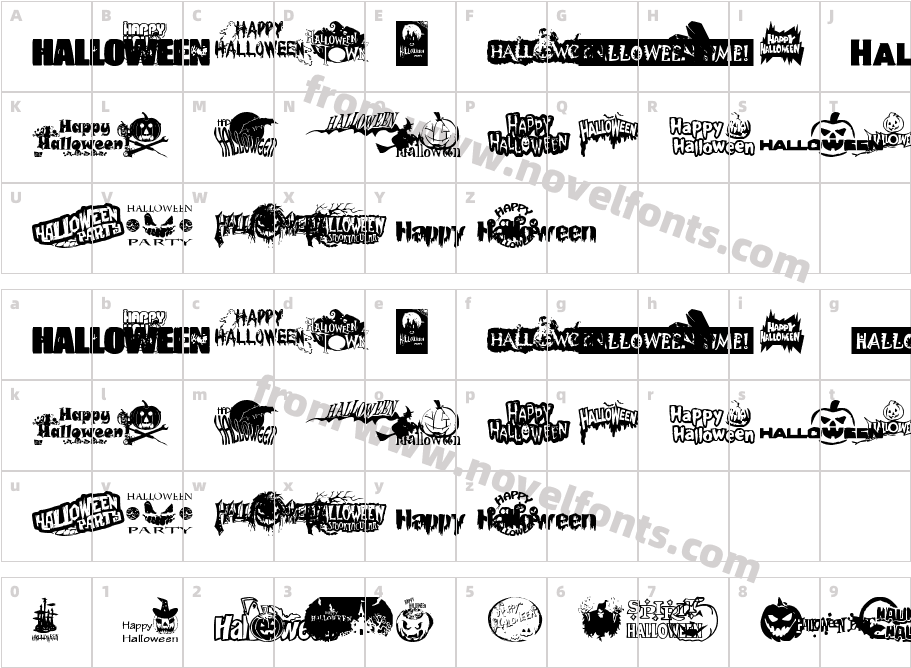 Halloween LogoCharacter Map