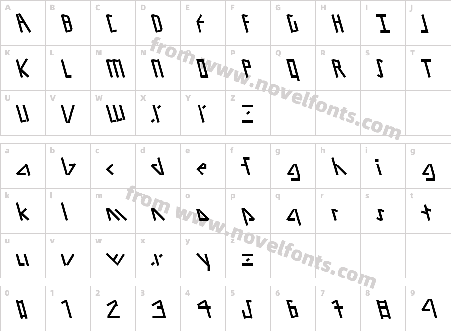 Alien Tongue NormalCharacter Map