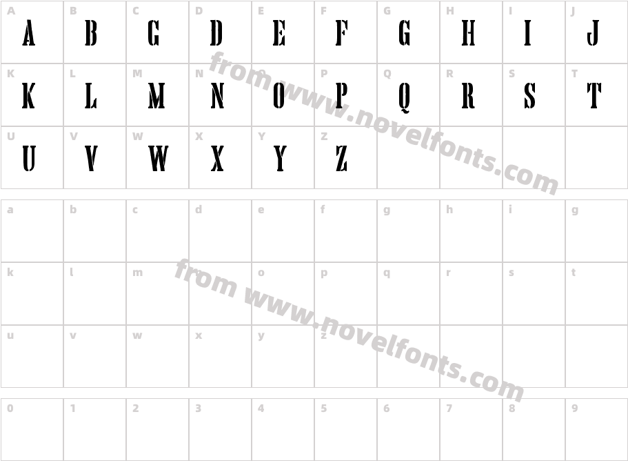 Hand Printing Press Stencil_demCharacter Map