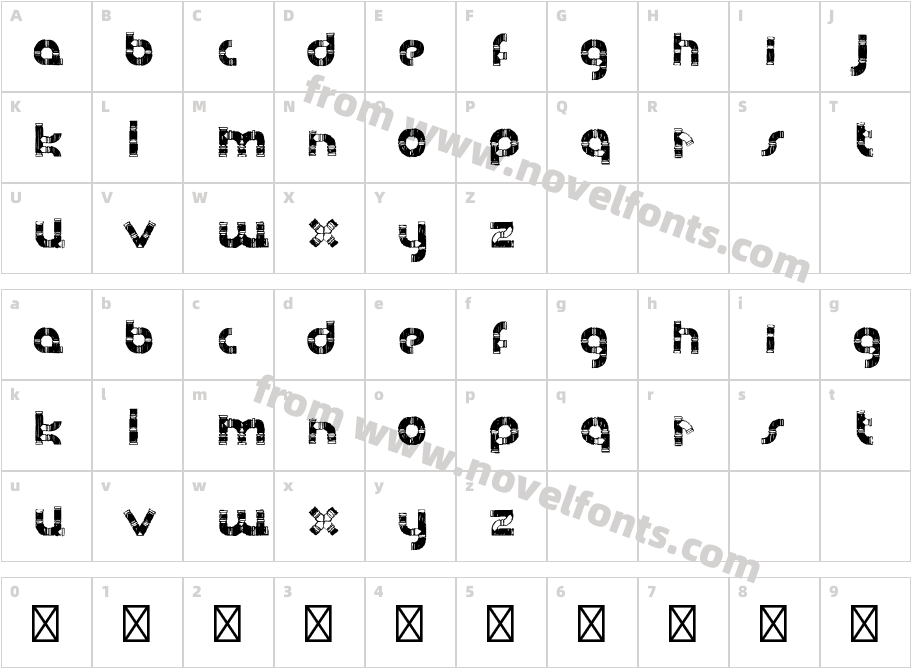 HanddrawnPipeX-RegularCharacter Map