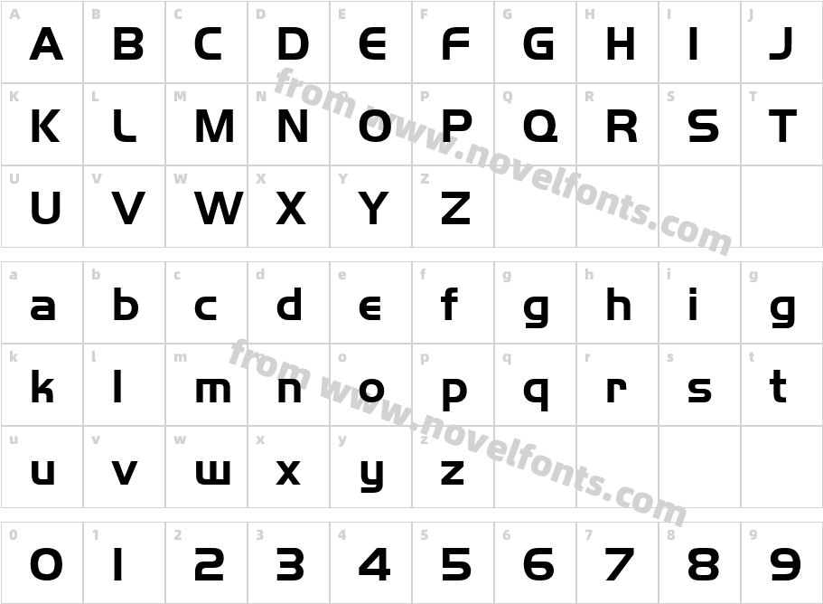 HandelGotD-BoldCharacter Map