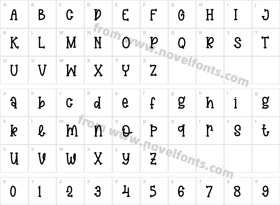 HandwrittenDemoRegularCharacter Map