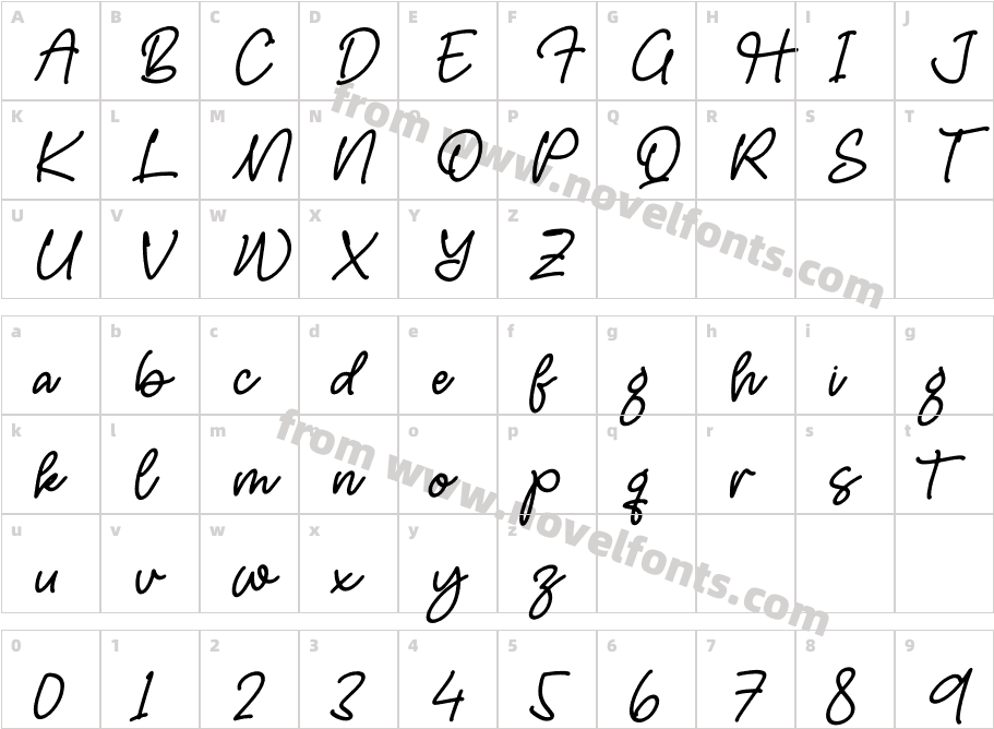 Haydenz ItalicCharacter Map