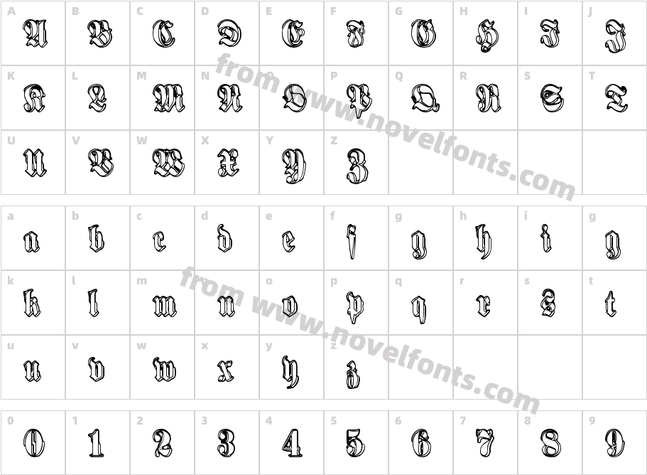 Harmaa PerkeleCharacter Map